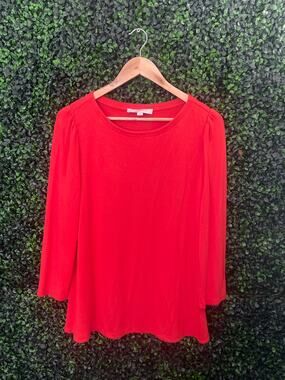 Loft Orange Long sleeve Blouse, size M